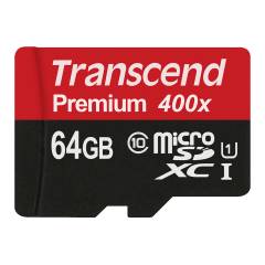 64GB Transcend Premium 400X - microSDXC Speicherkarte